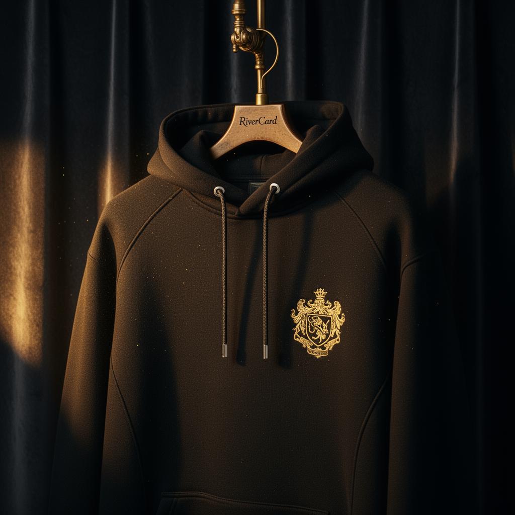 RiverCard High Roller Hoodie — cinematic luxury editorial